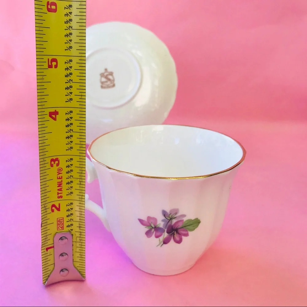 Antique bone china tea cup with saucer
